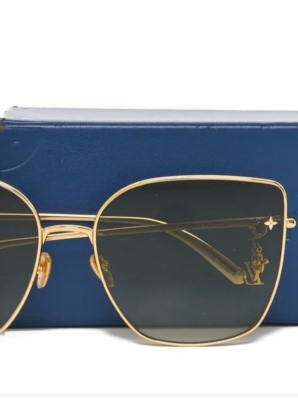 Louis Vuitton Gold Frame Gradient Black-Brown Lens Sunglasses - Picture 4 of 10